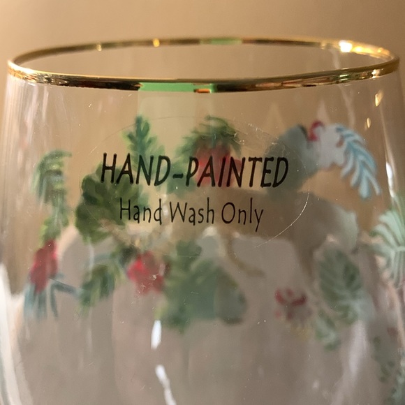 🎅 2 Hand Painted Set Tiger in Jungle Stemless Wine Glasses NEW - Picture 11 of 15